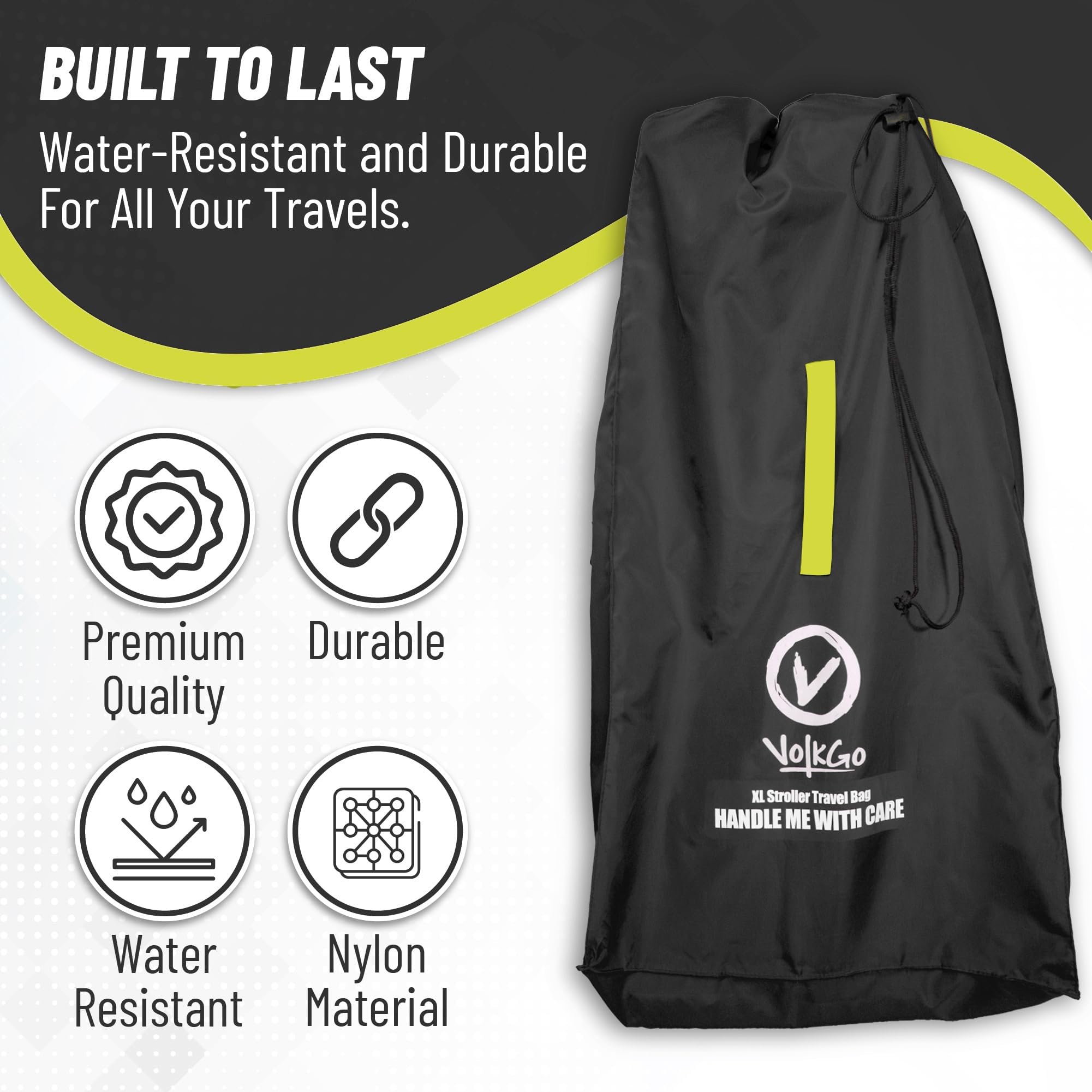 V VOLKGO 47x24x18 in size image, convenient XL capacity for travel.