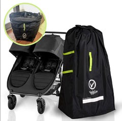 V VOLKGO Stroller Bag with padded backpack straps for hands-free airport transport.