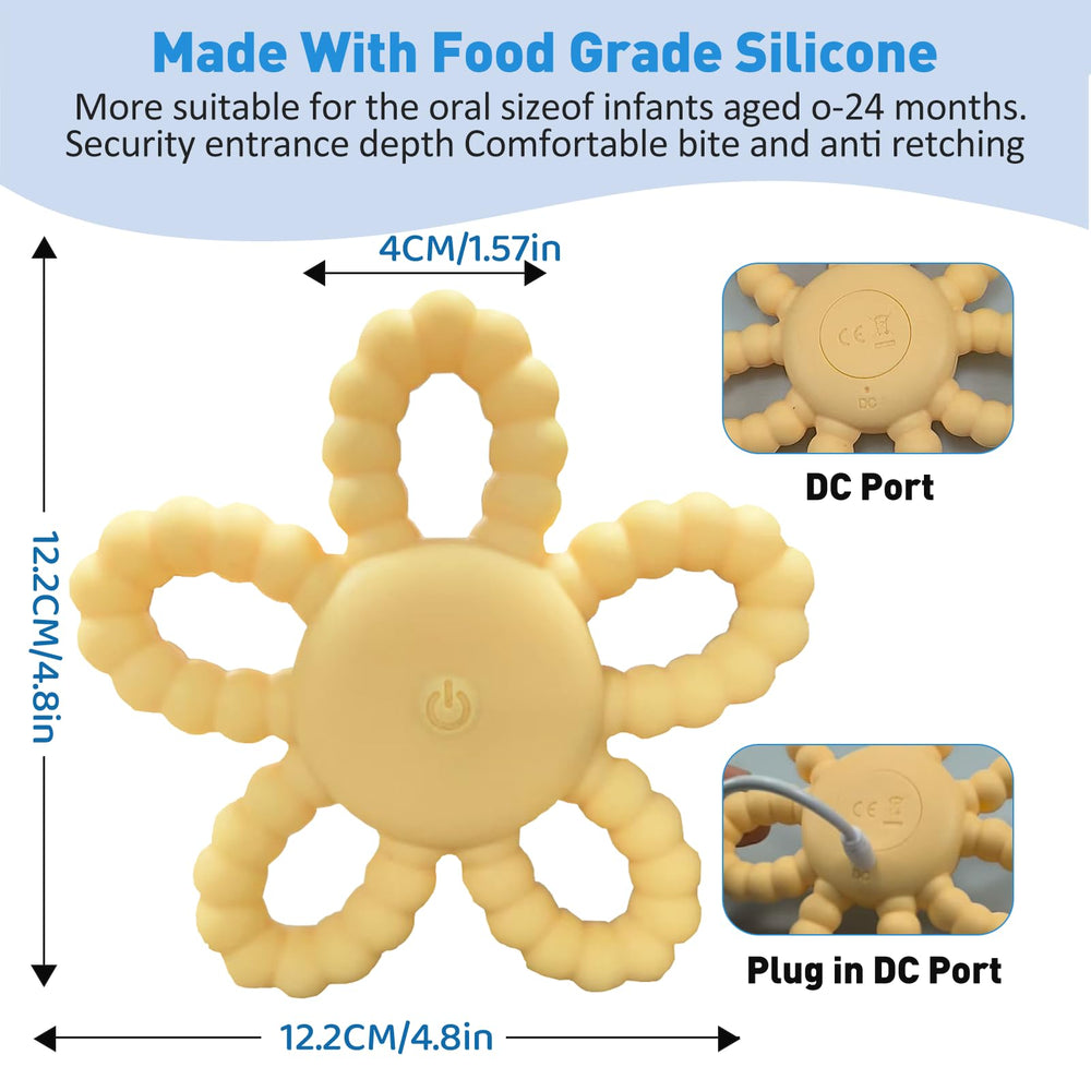 V7T7V7 teether petal detail shows safe bite-depth and grip-friendly surface