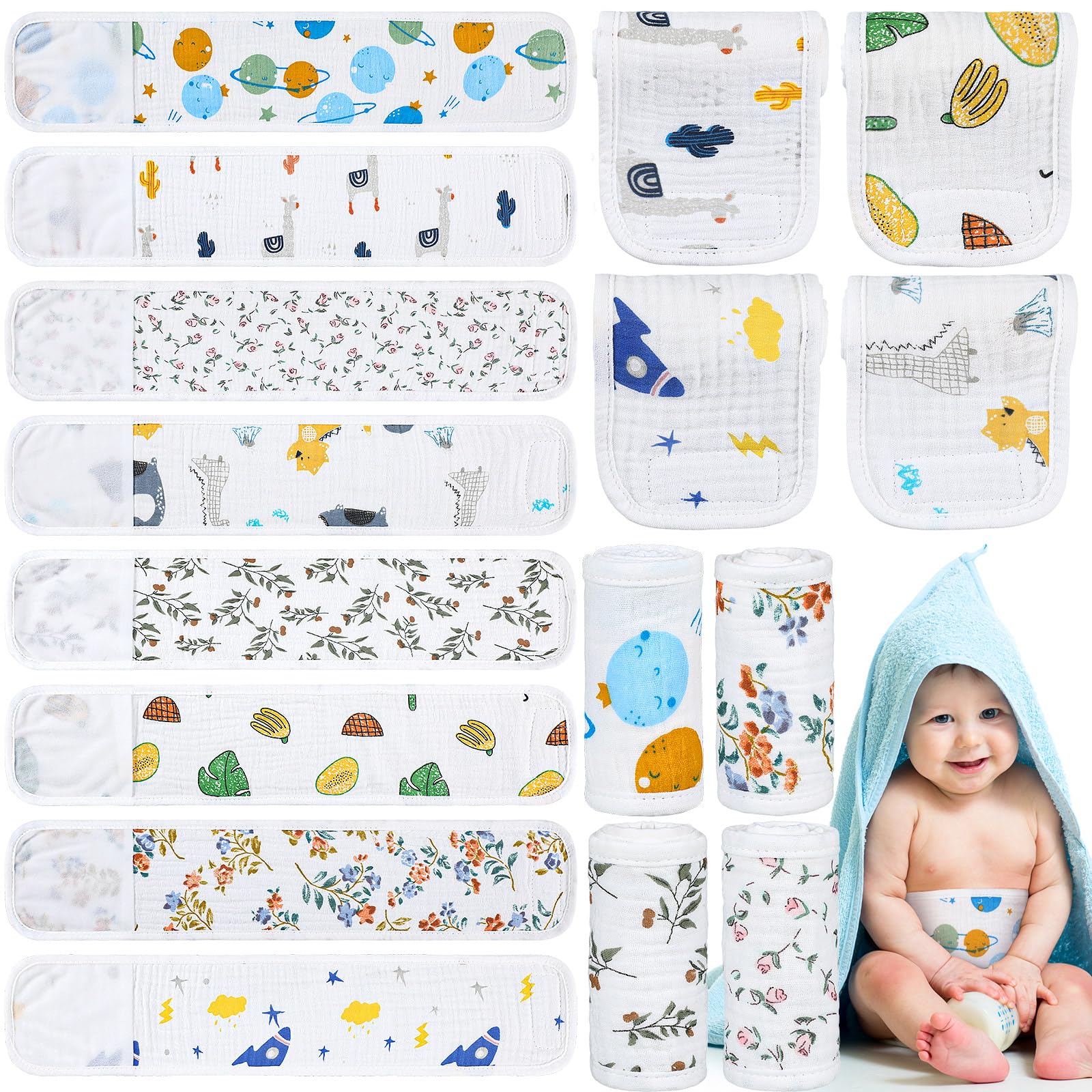 Vabean belly band soft cotton material shown, gentle touch for baby's skin.