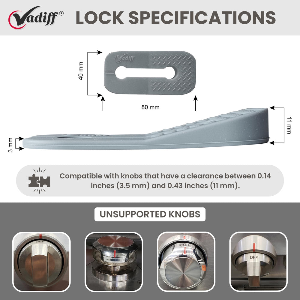 Vadiff dishwasher-safe knob locks simplify cleaning after meals