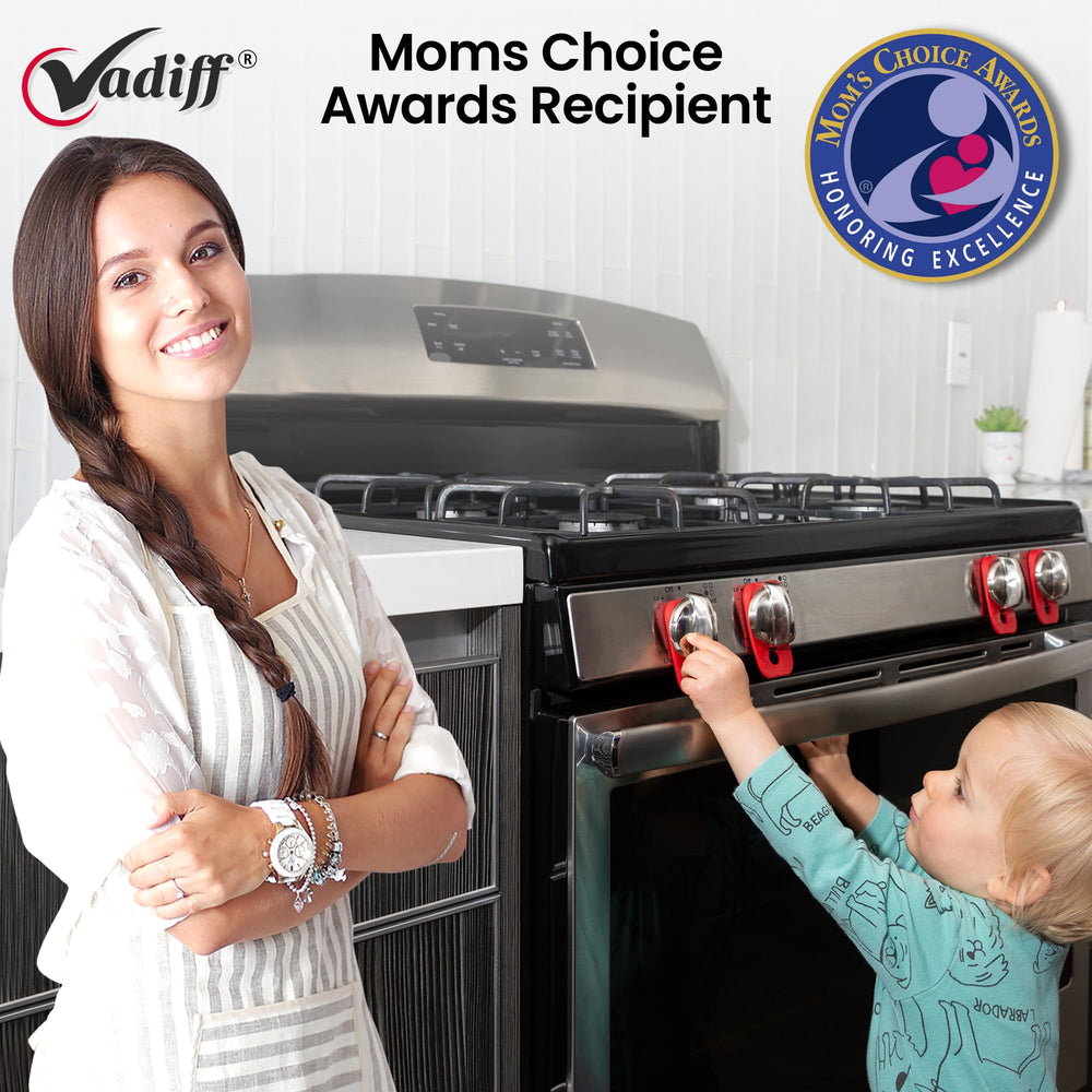 Vadiff stove knob locks installation shows tool-free setup