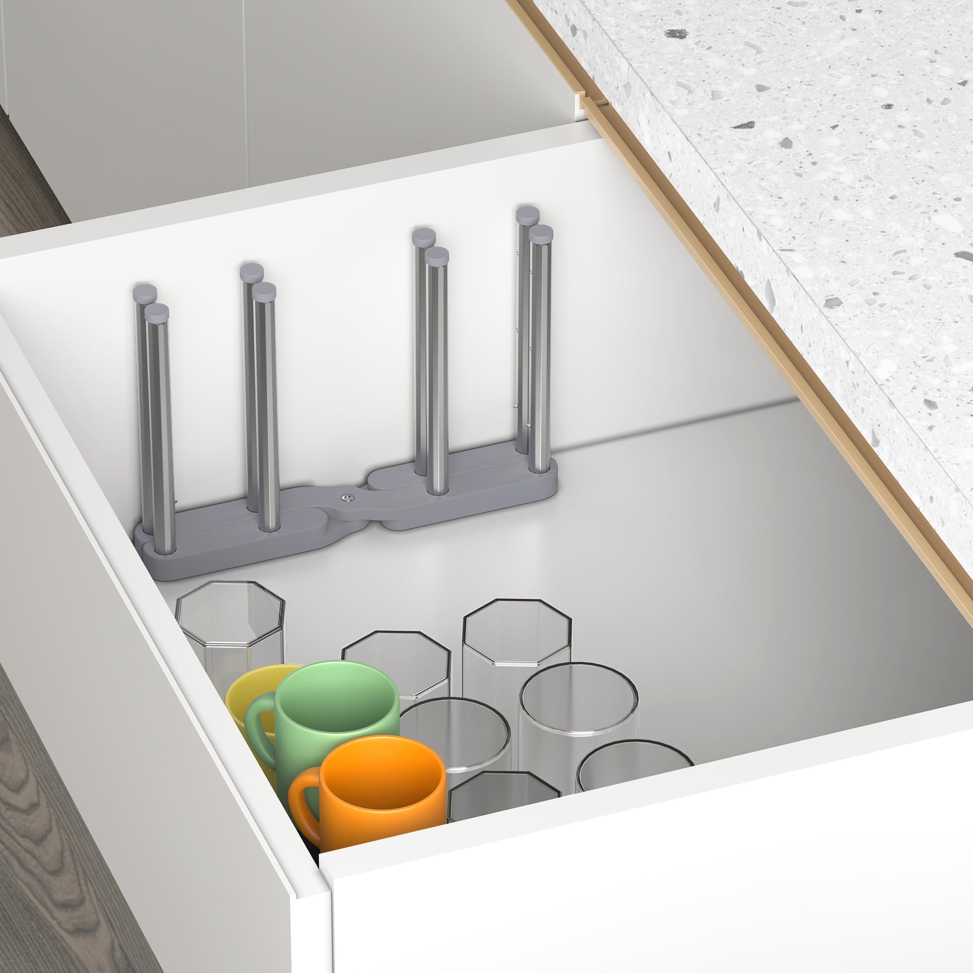 VAEKUCEAN rack stored compactly after drying small items.