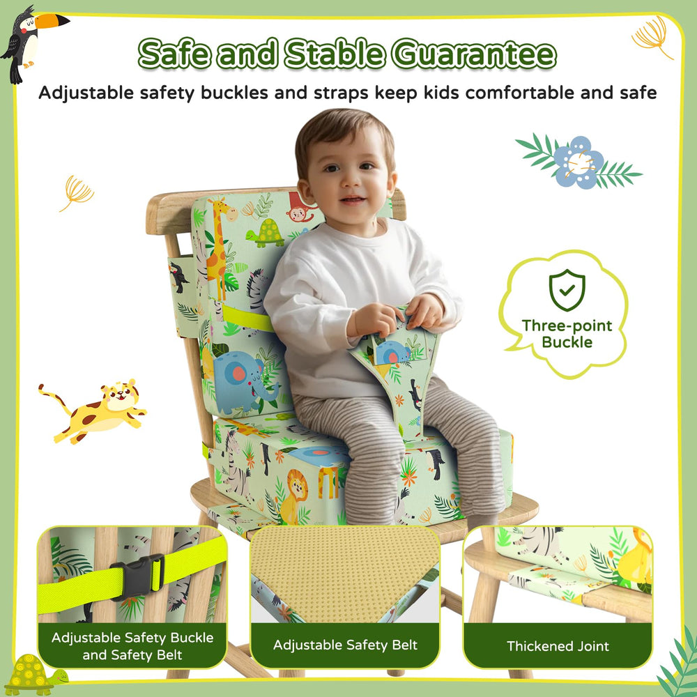 Vahlbeste booster seat backrest detached for flexible usage while traveling.
