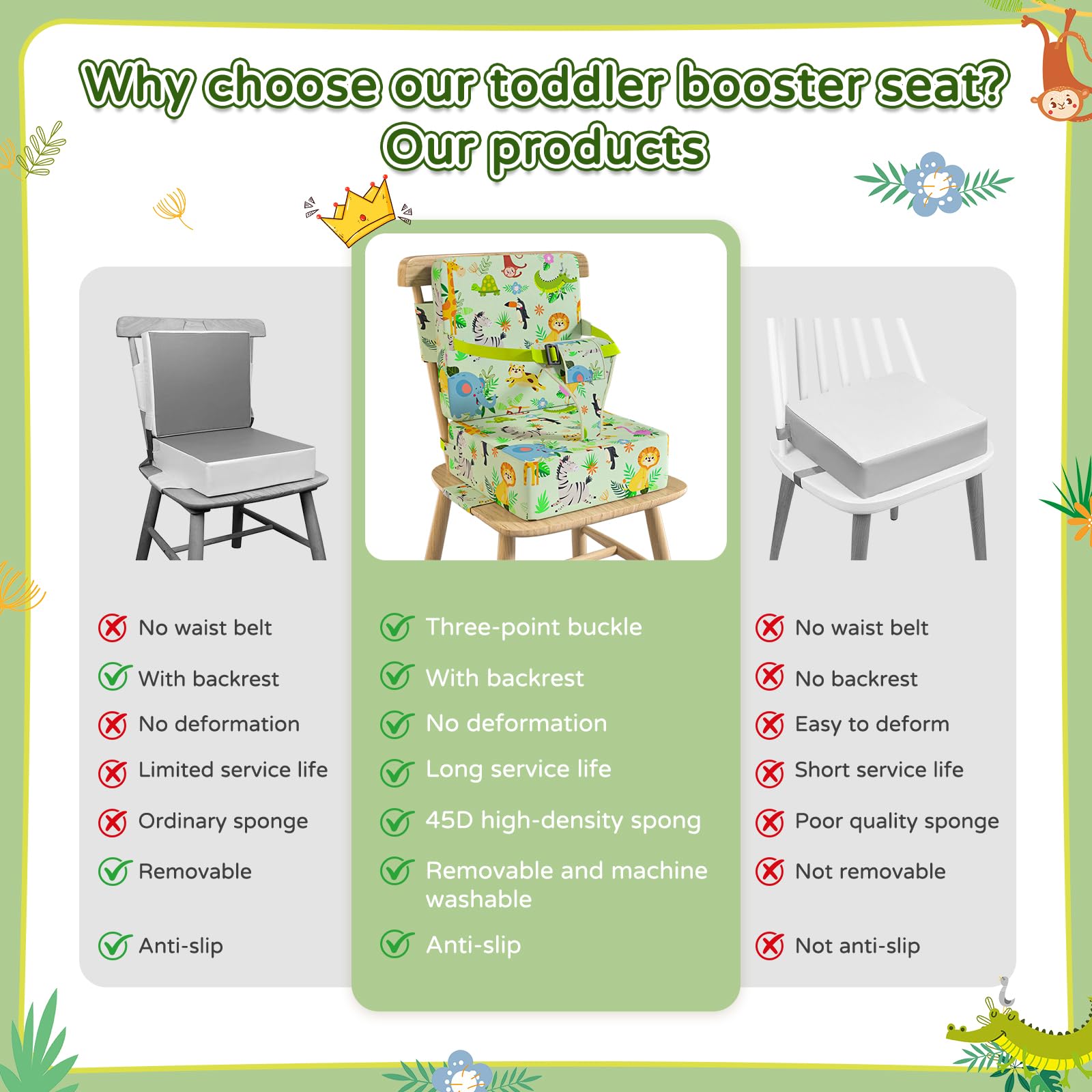 Vahlbeste booster seat packed for portability to restaurants and gatherings.