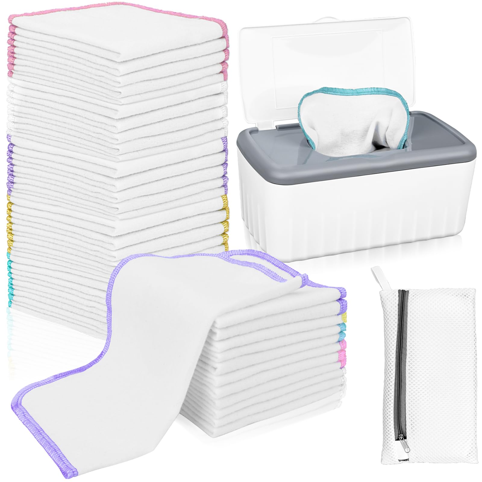 VAIPI 100-pack flannel wipes with dispenser for easy access during diaper changes