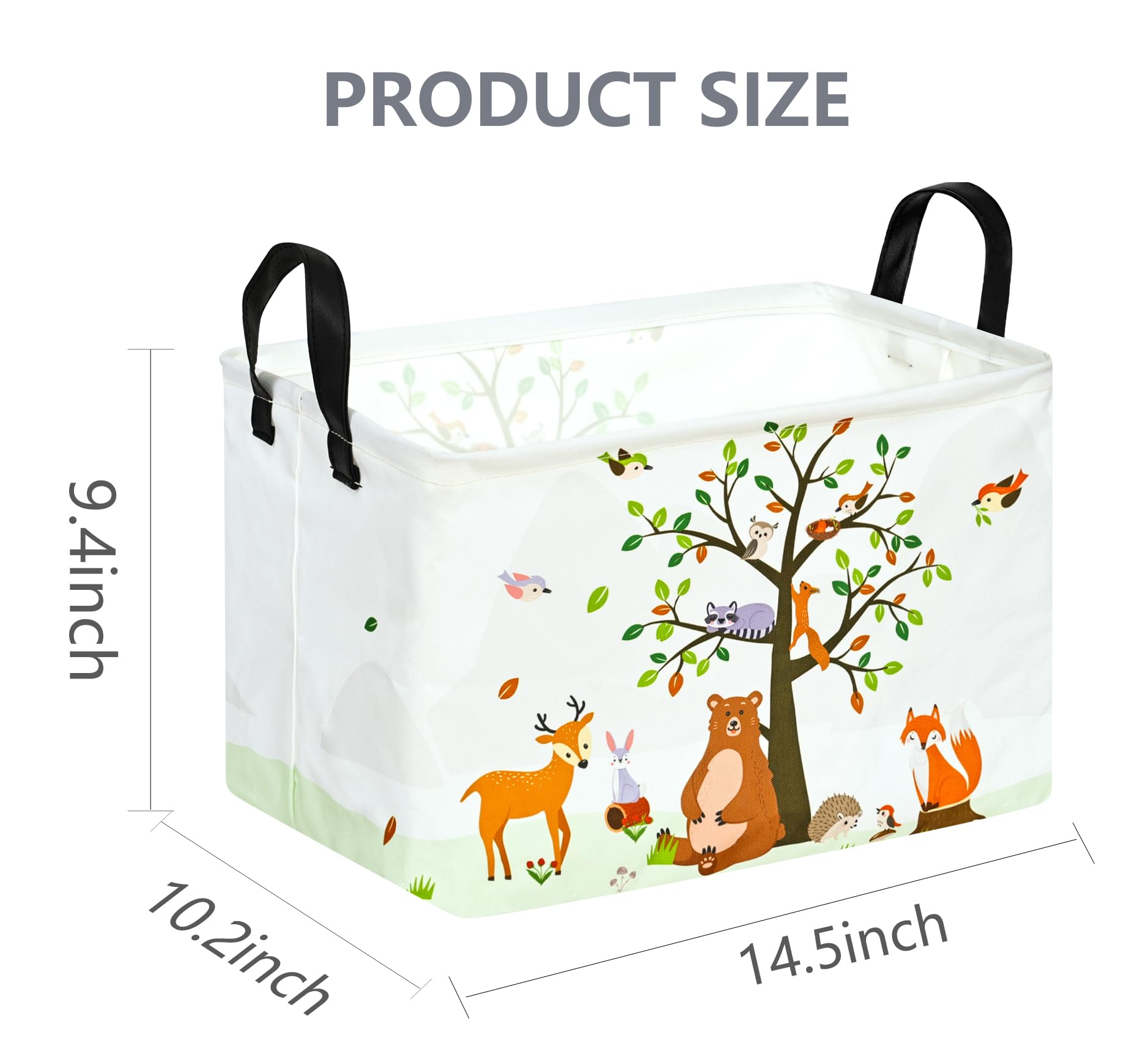 VAIVUSTO Rec Animals Print Box Hamper durable cotton blend for daily use
