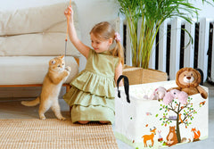 VAIVUSTO Rec Animals Print Box Hamper lightweight handles for portability