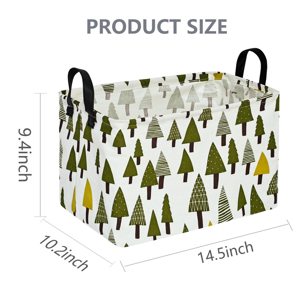 VAIVUSTO Rec Christmas Tree Print Box Hamper open-top design for nursery organization