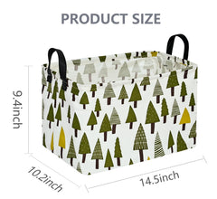 VAIVUSTO Rec Christmas Tree Print Box Hamper open-top design for nursery organization