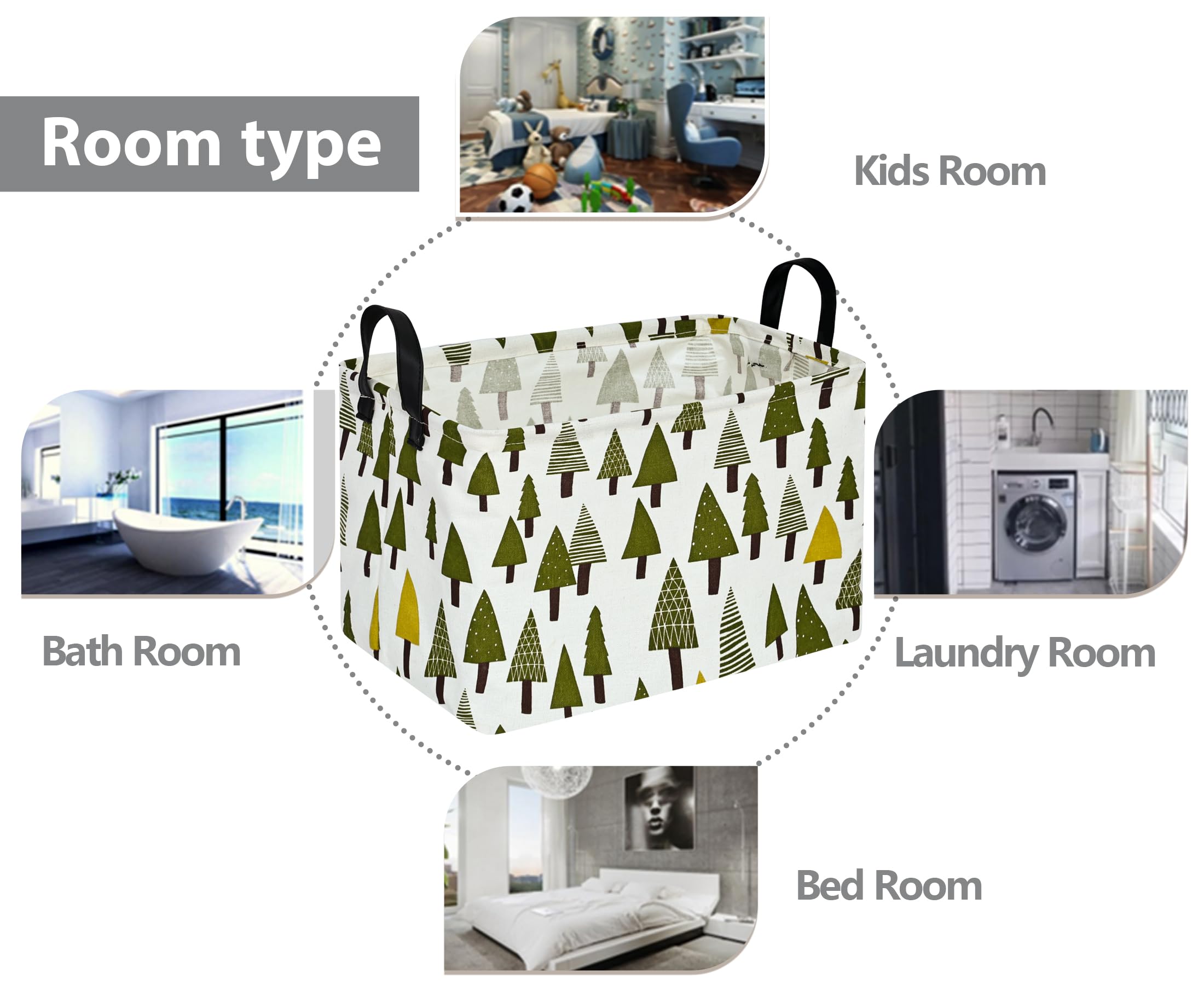 VAIVUSTO Rec Christmas Tree Print Box Hamper helps reduce clutter in living spaces