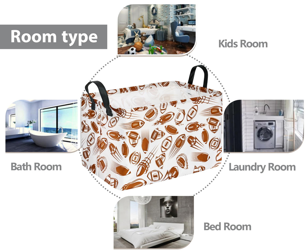 VAIVUSTO Rec football print bin fabric detail highlights material quality for everyday use.