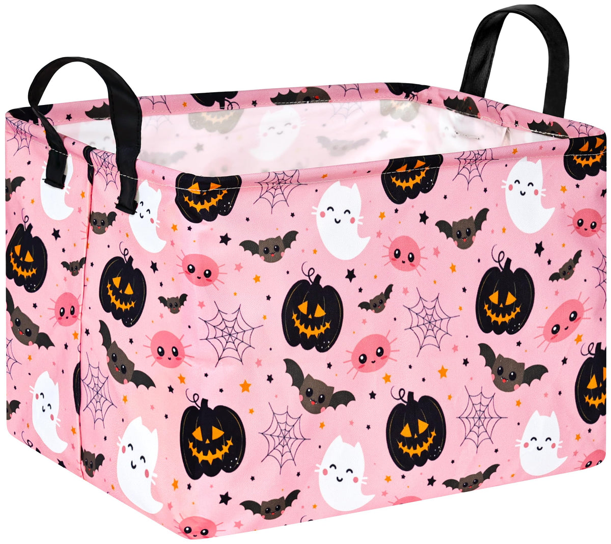 VAIVUSTO Rec Halloween Ghost Basket pumpkin design for festive toy and candy storage