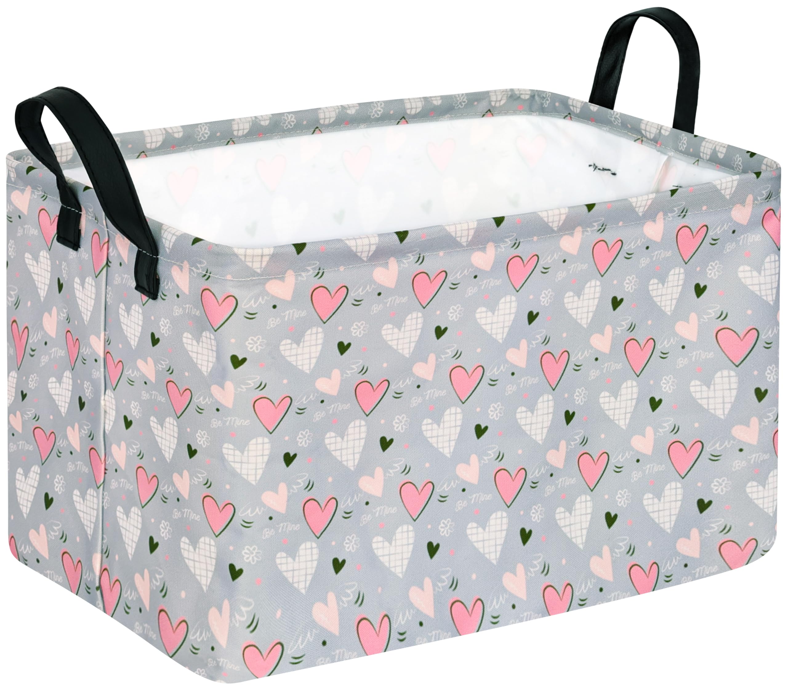 VAIVUSTO Rec Heart Box Hamper front view offers stylish storage for laundry and toys