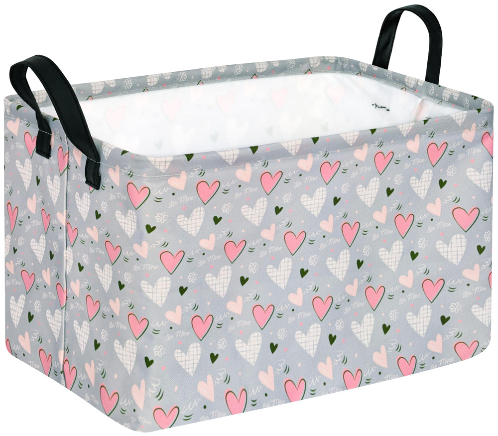 VAIVUSTO Rec Heart Box Hamper front view offers stylish storage for laundry and toys