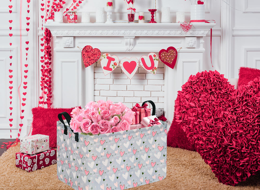 VAIVUSTO Rec Heart Box Hamper stacked demonstrates space-saving organization