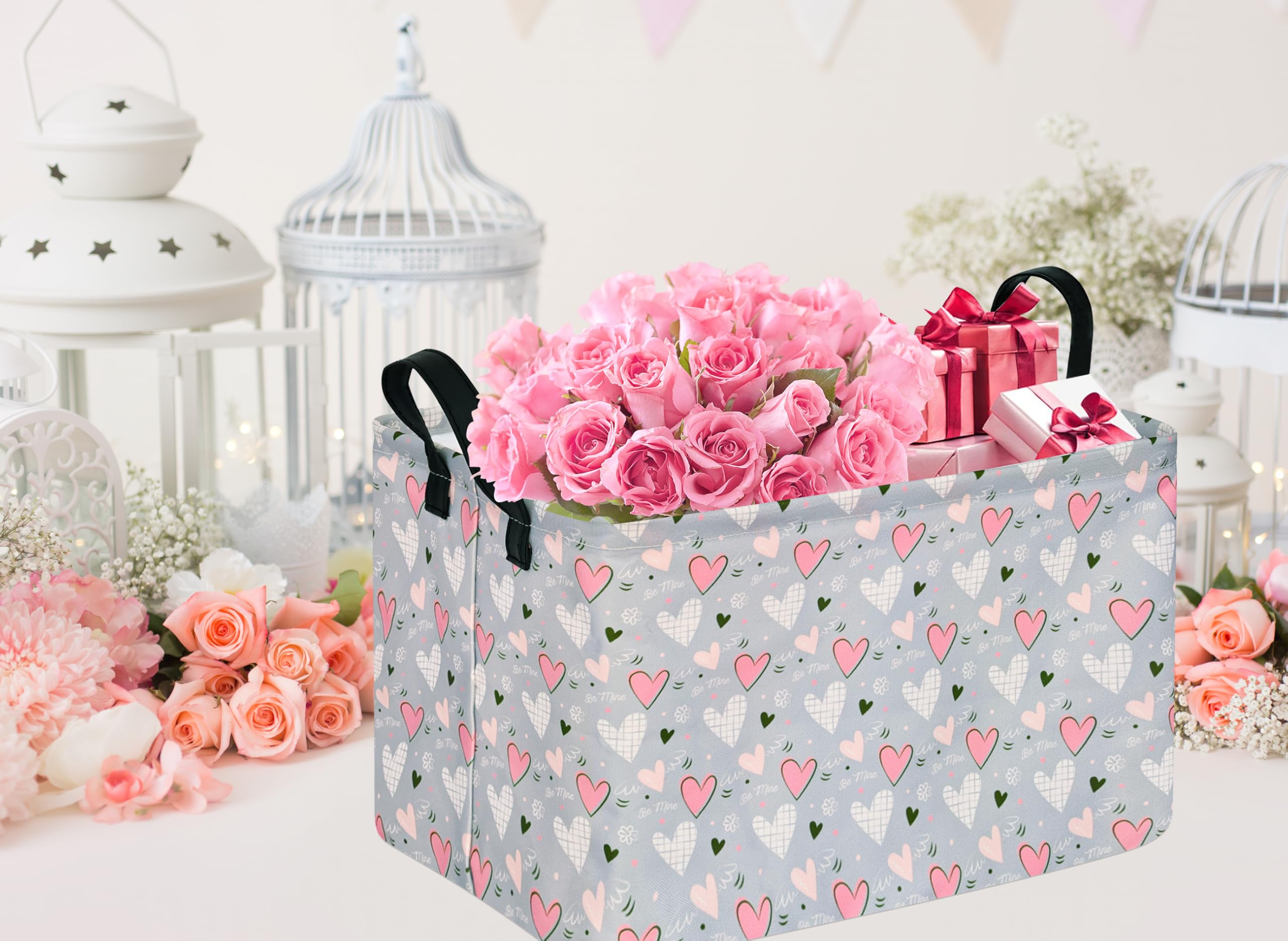 VAIVUSTO Rec Heart Box Hamper toy storage keeps stuffed animals tidy