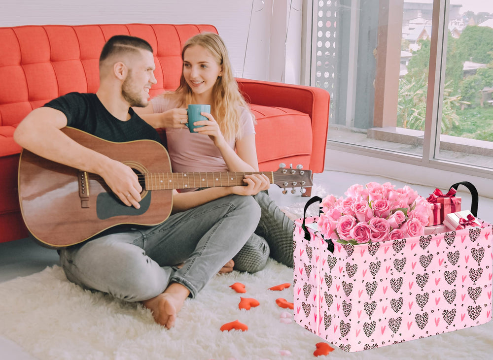VAIVUSTO Rec Heart Print Box Hamper lightweight laundry helper for daily chores.