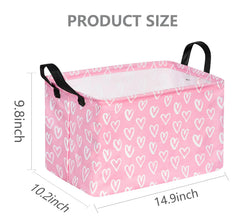 VAIVUSTO Rec Heart Print Box Hamper open lid for quick laundry sorting