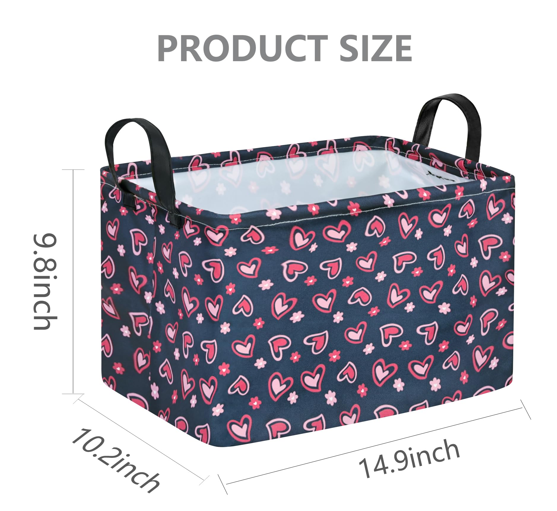 VAIVUSTO Rec Heart Print Kids Laundry Hamper in nursery promotes easy laundry organization