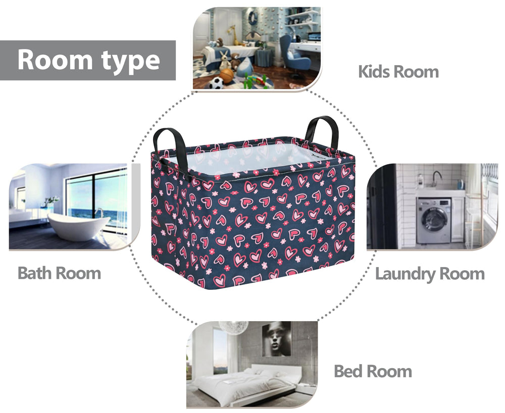 VAIVUSTO Rec Heart Print Room Decor Storage elevates closet organization with cheerful design