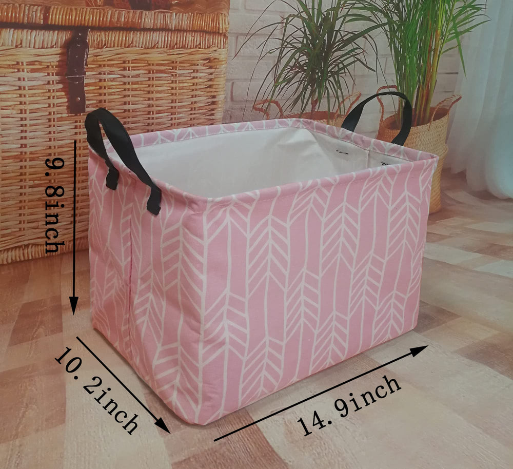 VAIVUSTO Rec Pink Box Hamper side view highlights collapsible design for easy storage