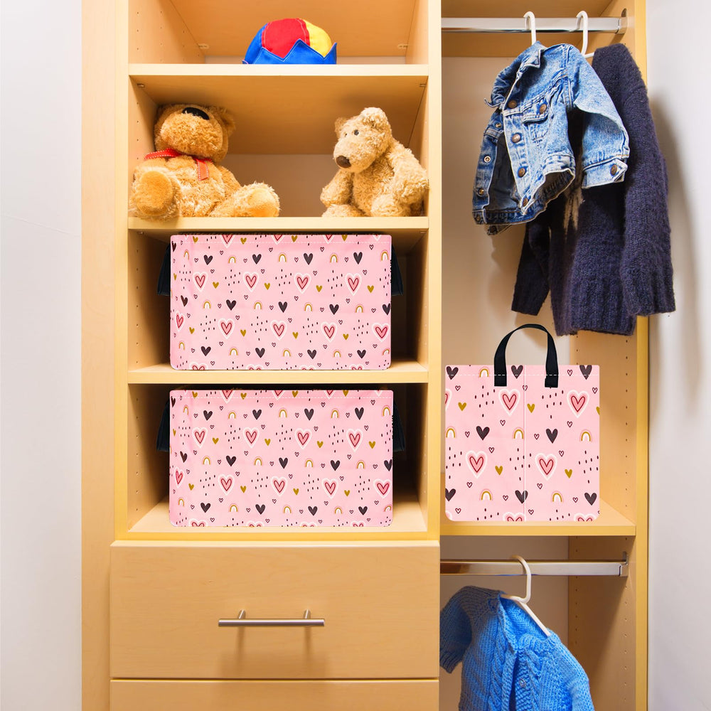 VAIVUSTO Rec pink heart hamper nursery-use ready for organization