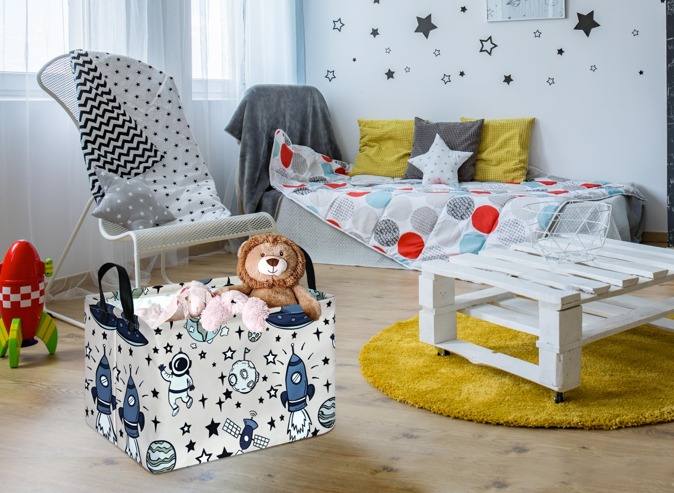 VAIVUSTO Rec Spaceman print box hamper ideal for kids' rooms and toy storage