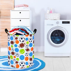 VAIVUSTO round laundry basket in collapsed form for compact storage