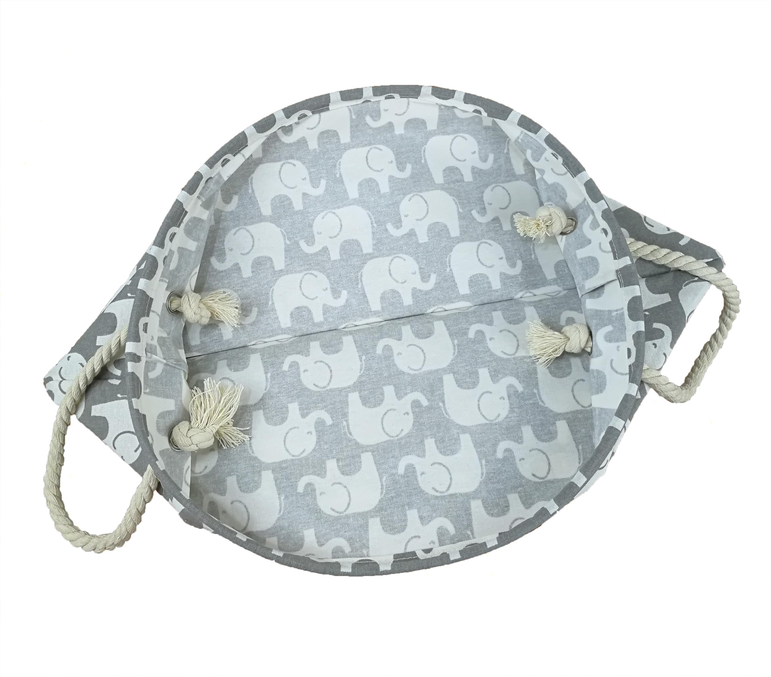 VAIVUSTO round laundry basket folded-care shows easy maintenance with steam or smoothing.