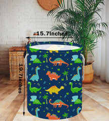 VAIVUSTO round laundry basket in kids' room for organized clothes.