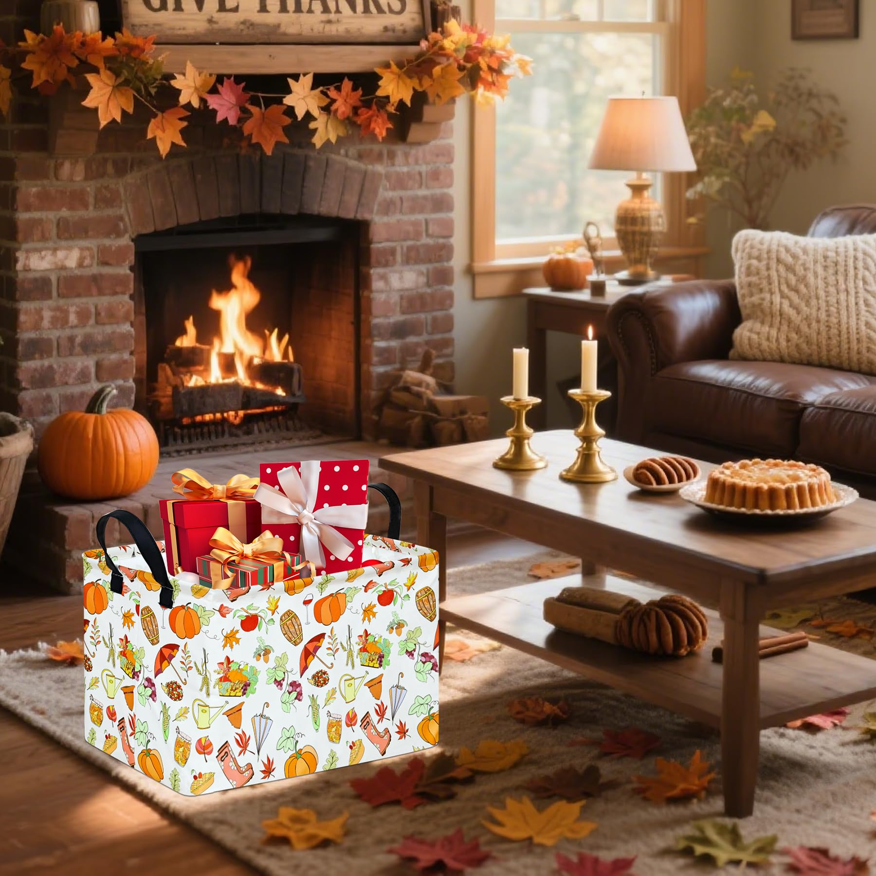 VAIVUSTO Thanksgiving Box laundry bin use keeps small items organized.