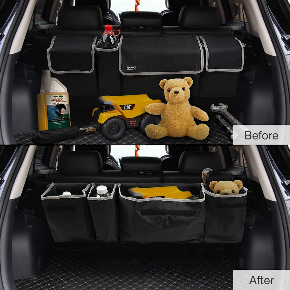 Vakeen adjustable strap secures to headrests for versatile hanging setup.