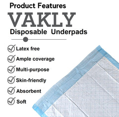 Vakly underpad absorbent waterproof bed protection helps prevent leaks on mattresses