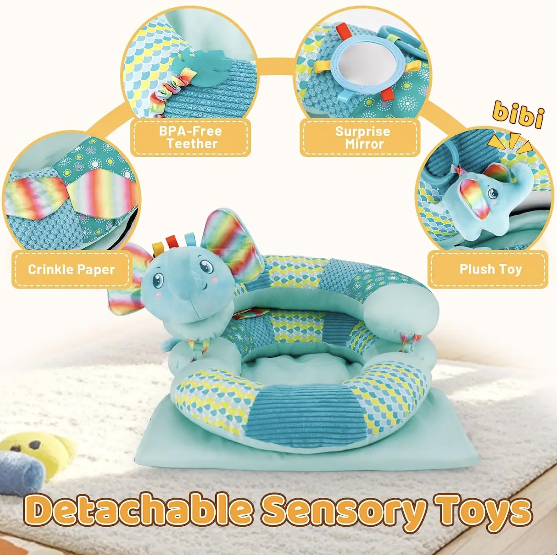 Valentín Tummy Time Mat floor-play-friendly design supports safe exploration.