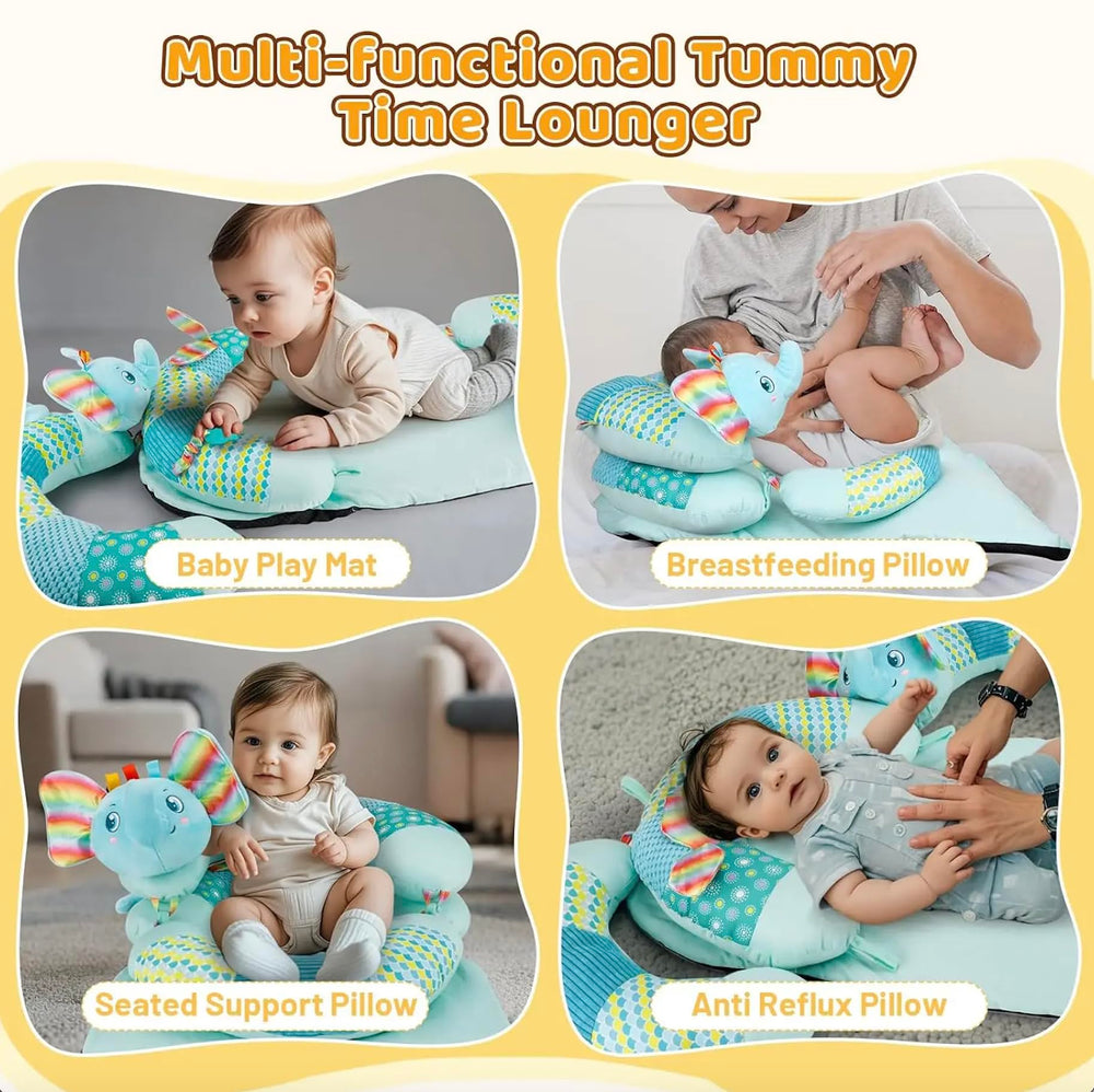 Valentín Tummy Time Mat hypoallergenic padding provides gentle protection for sensitive skin.