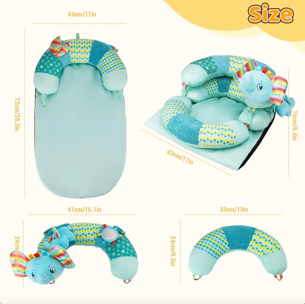 Valentín Tummy Time Mat toys in a rattle engage senses during floor play.