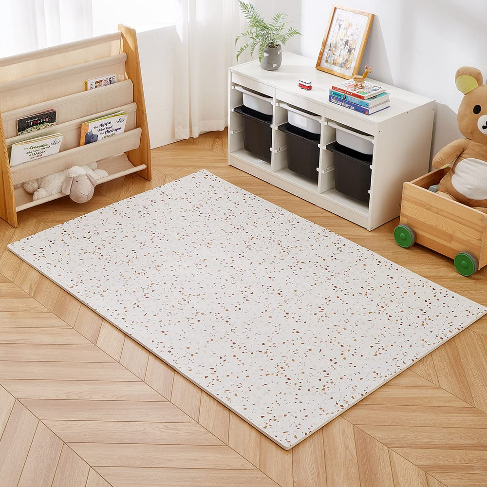 Valioza Terrazzo Playmat brown anti-slip surface ensuring stable play space