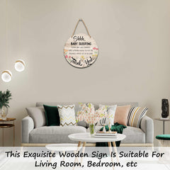 Valucise baby room decor round sign—soft rustic touch for cozy nursery vibes.