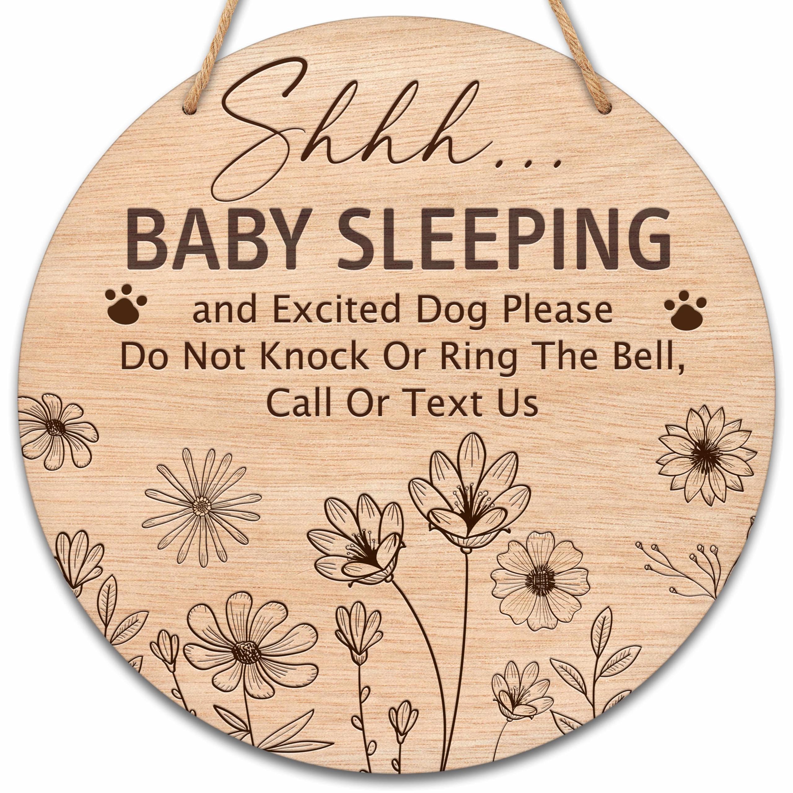 Valucise baby sleeping sign front door rope decor enhances front porch curb appeal and peaceful entry.