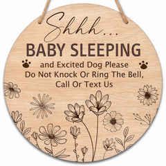 Valucise baby sleeping sign front door rope decor enhances front porch curb appeal and peaceful entry.
