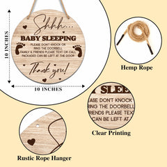Valucise rustic round sign for nursery decor, helps minimize knocks during naps.