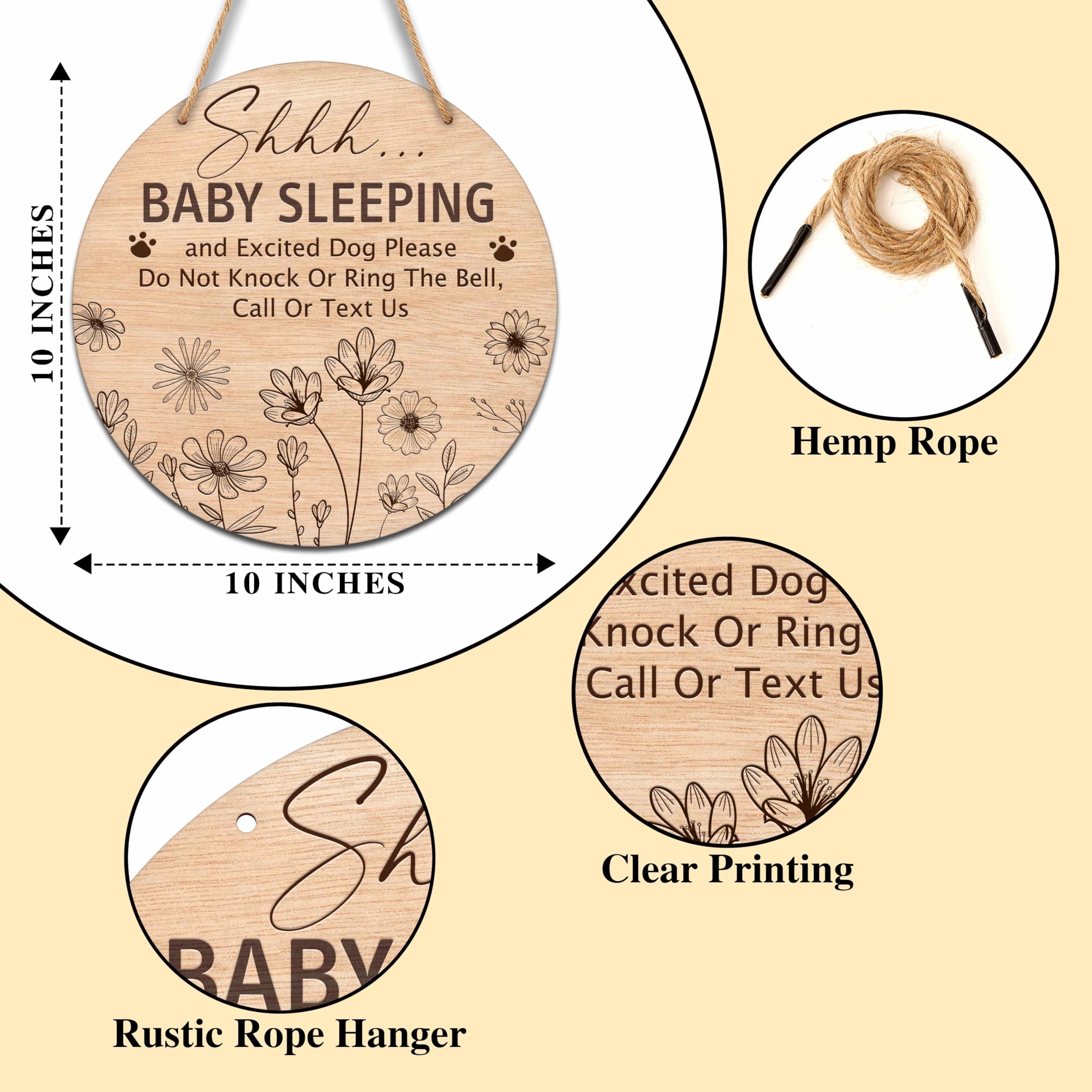 Valucise round wood sign nursery decor adds charm and warmth to baby rooms.