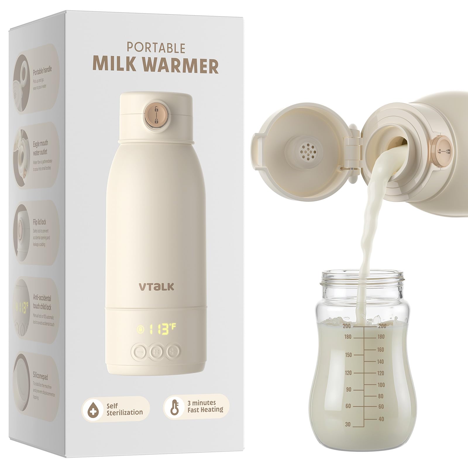 ValueTalks portable bottle warmer compact design for on-the-go feeds