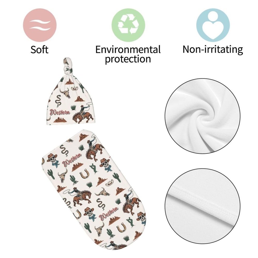 Valvphora newborn photo prop with swaddle blanket in gentle tones