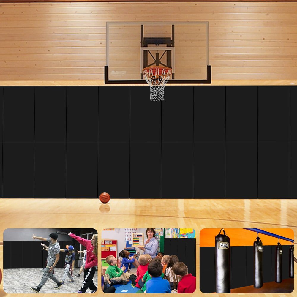 VANCL wall padding close-up shows durable PU/PVC leather for gym protection.