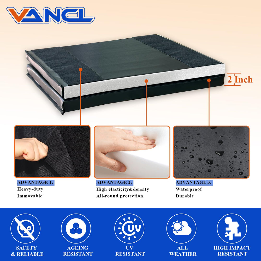VANCL wall padding foam-core detail highlights 2-inch impact-absorbing center.