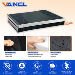 VANCL wall padding foam-core detail highlights 2-inch impact-absorbing center.