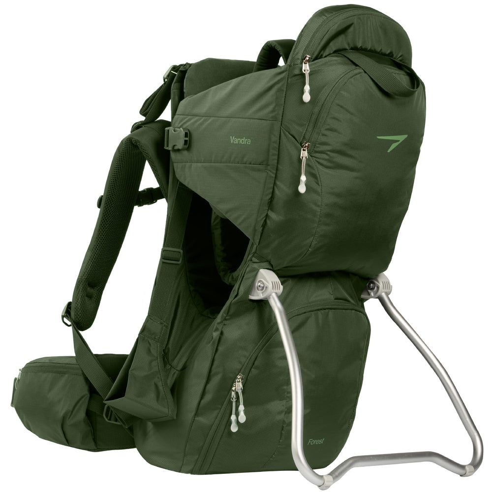 Vandra Forest front view shows the compact hiking carrier