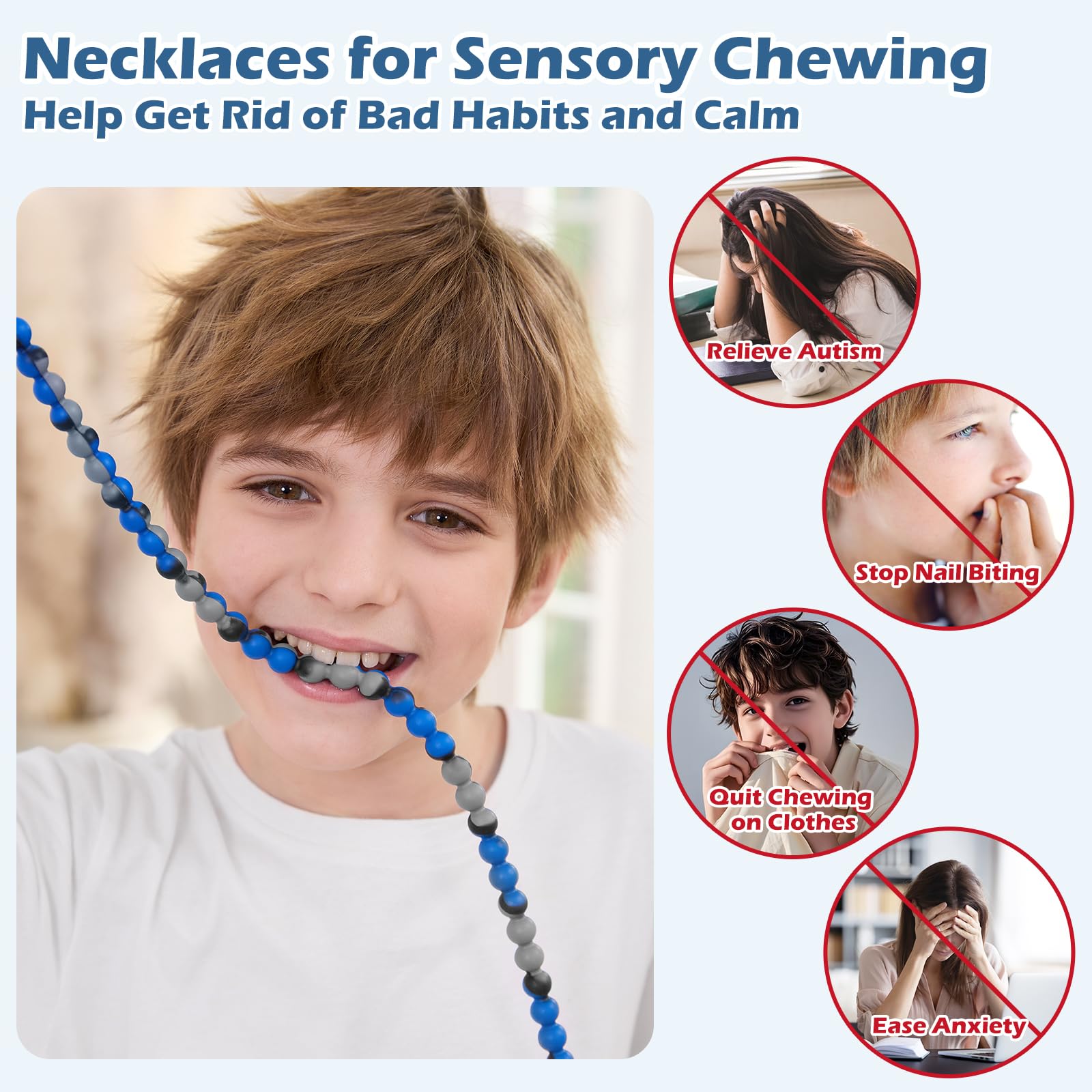 Vanelioris soothing-texture teething-relief chew necklace calms sore gums